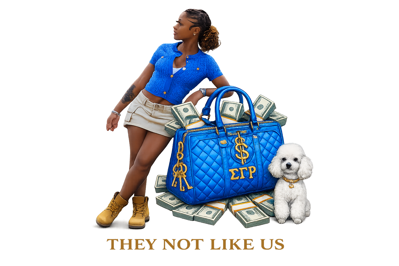 Custom blue and gold sorority statement graphic by K&J's Creations